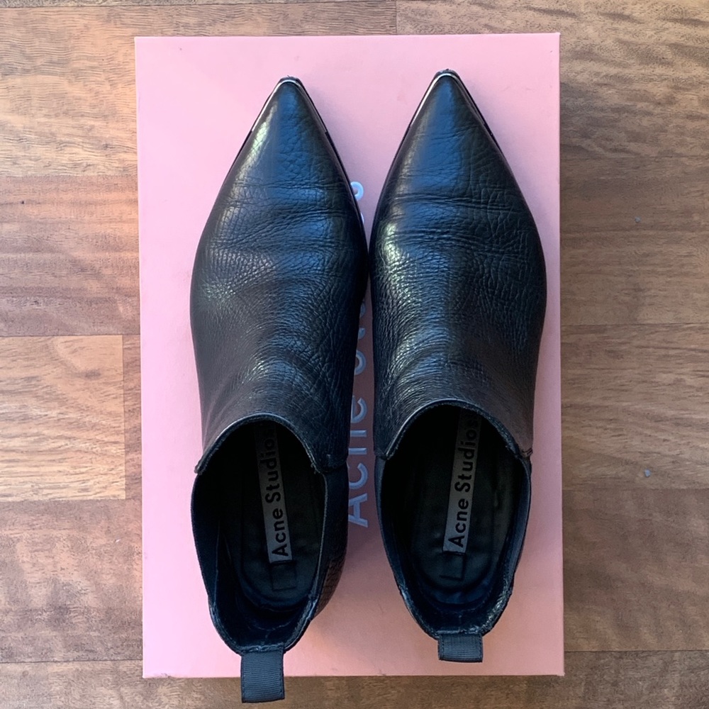 Acne Jensen Black Leather Boots Size 40